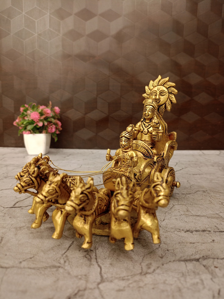 Brass surya bhagavan Idol For Pooja 6"