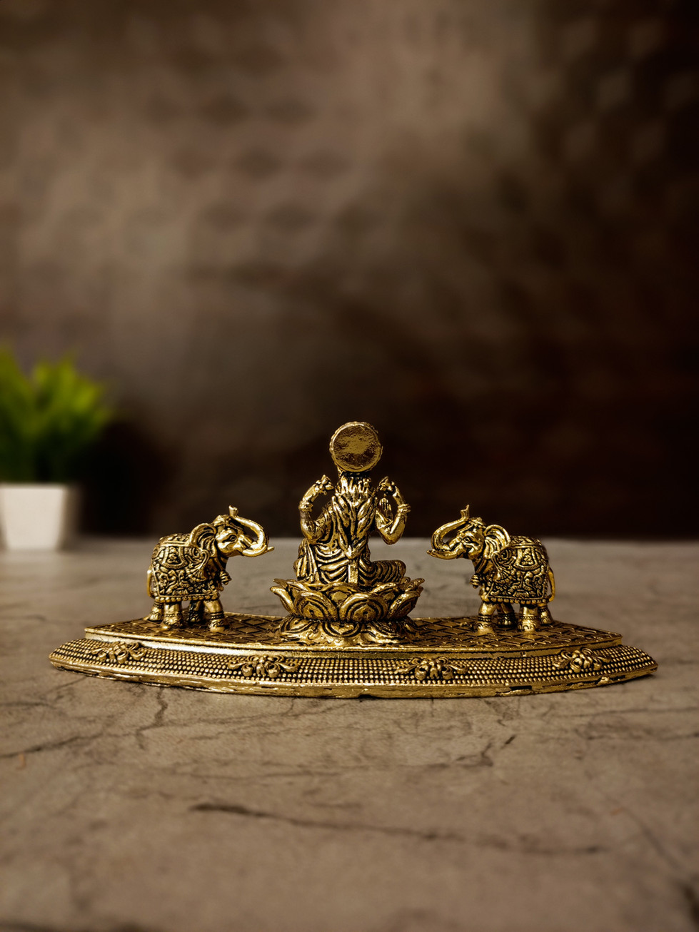 Brass Fine Art Gajalakshmi Idol 2.5"