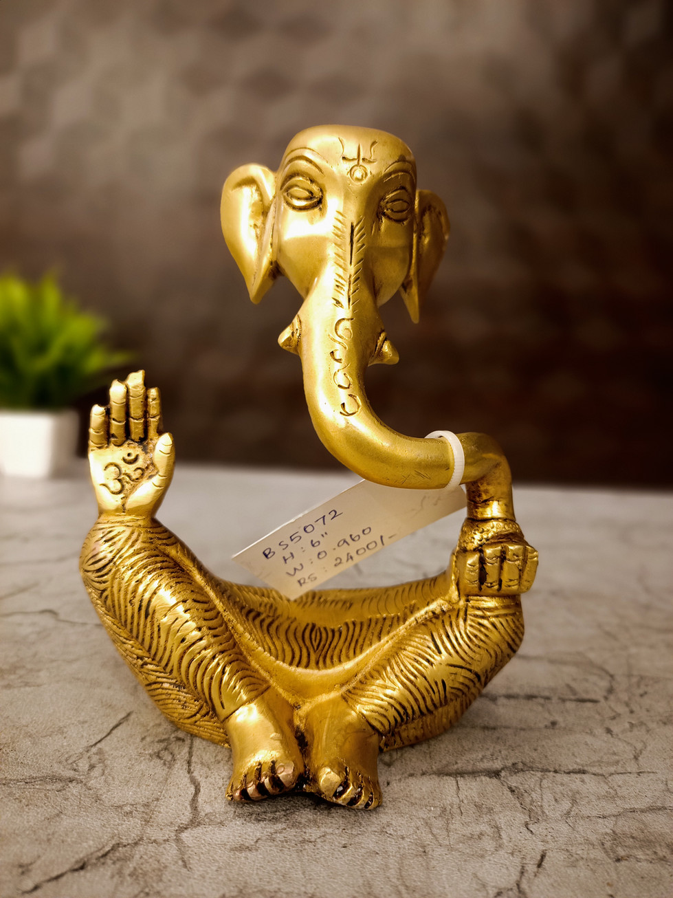 Brass Modern Ganesha Idol 6''