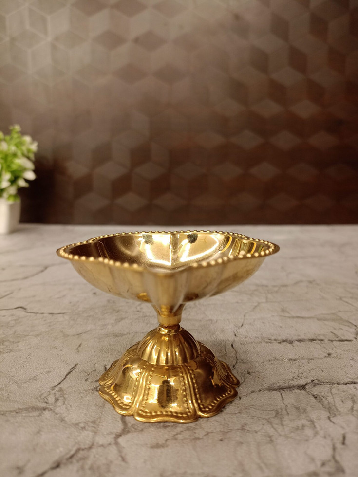 Brass Fine Art Single Face Designer Diya 2″
