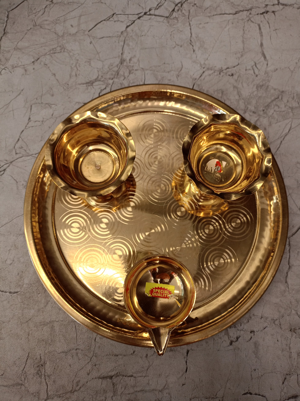 Brass Pooja Plate Small 2.5"