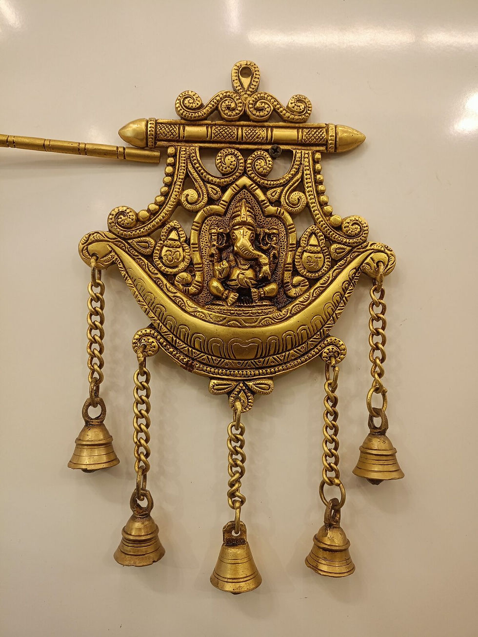 Brass Ganesha Bell Wall Mount
