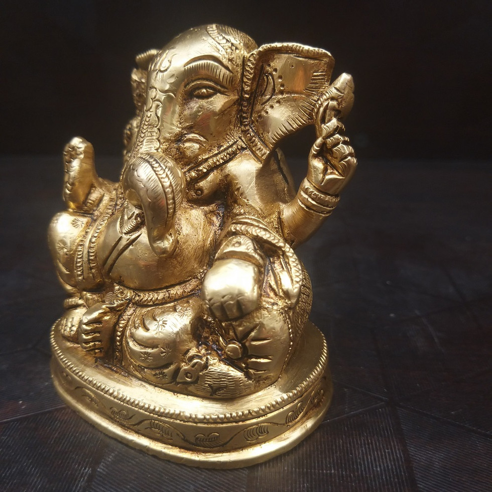 Brass Modern Ganesha Idol- 3″