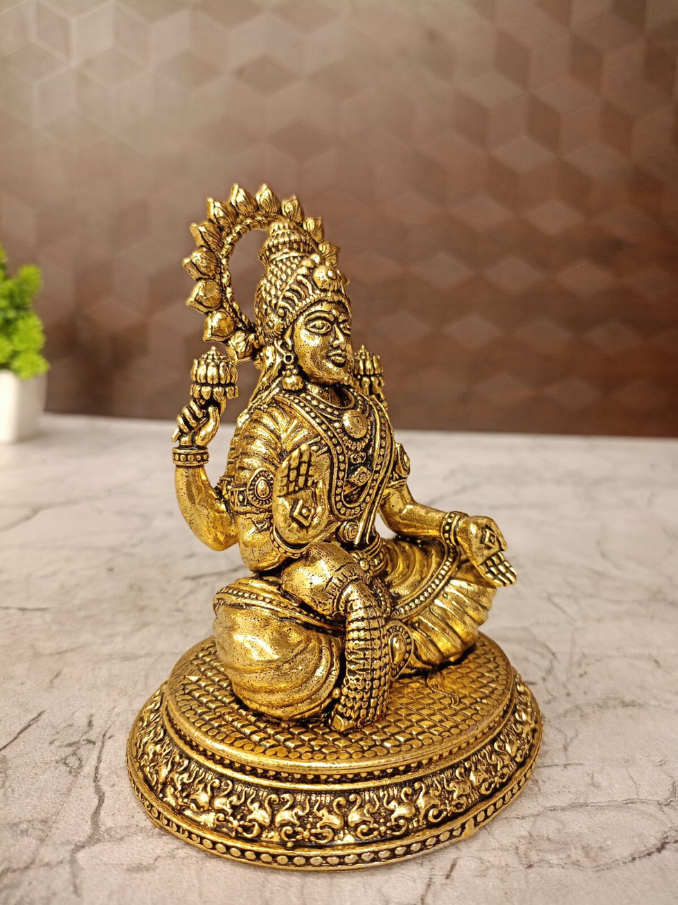 Brass Fine art Mahalakshmi Idol