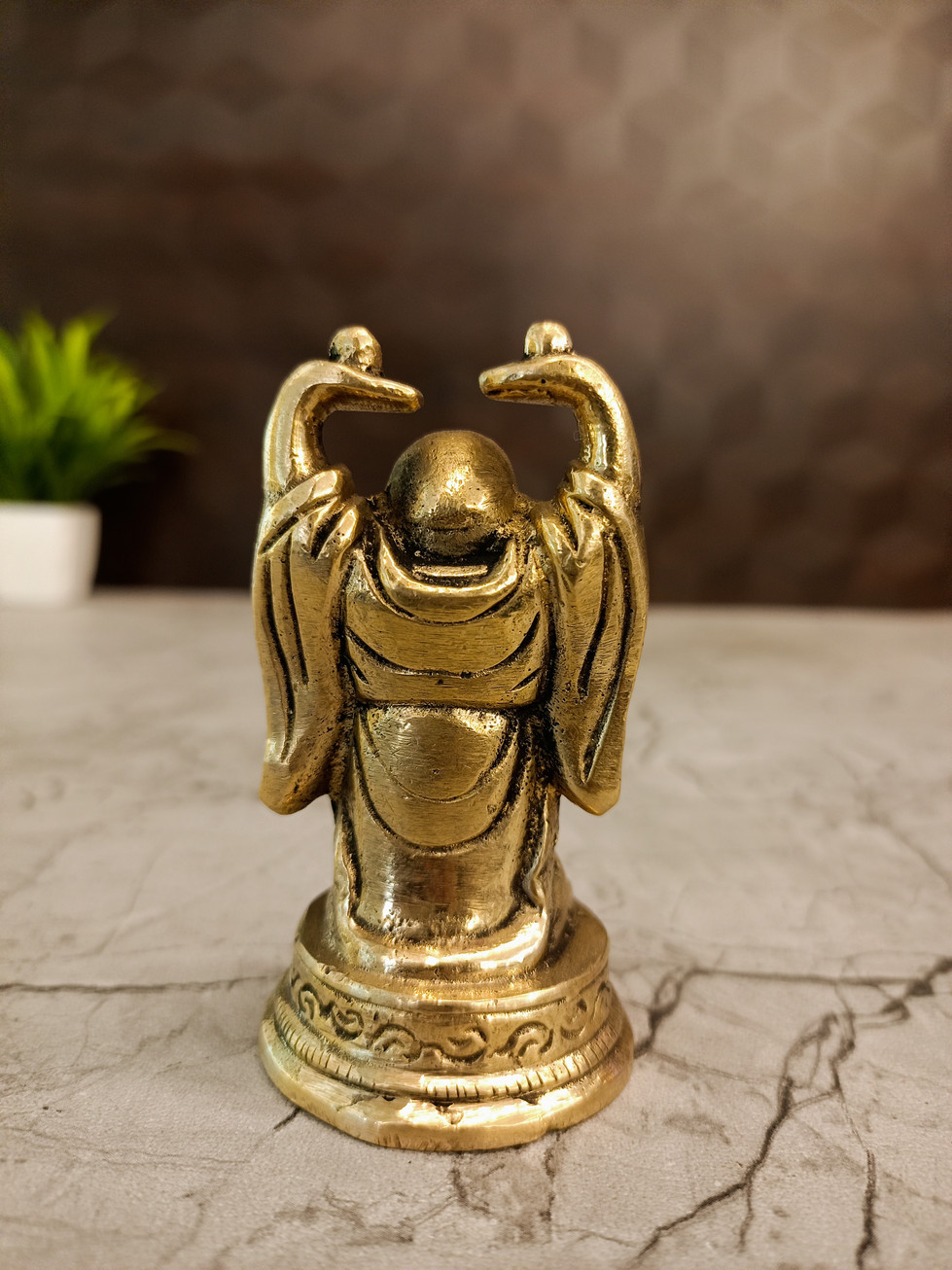 Brass Laughing Buddha With Balck Finish