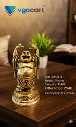 Brass Laughing Buddha With Balck Finish