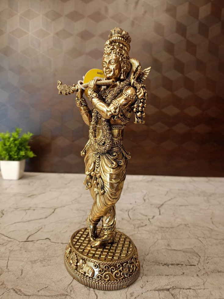 Brass Fine art Lord Krishna Idol