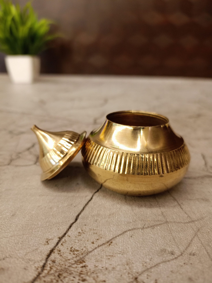 Brass Kumkum Chimil 2″