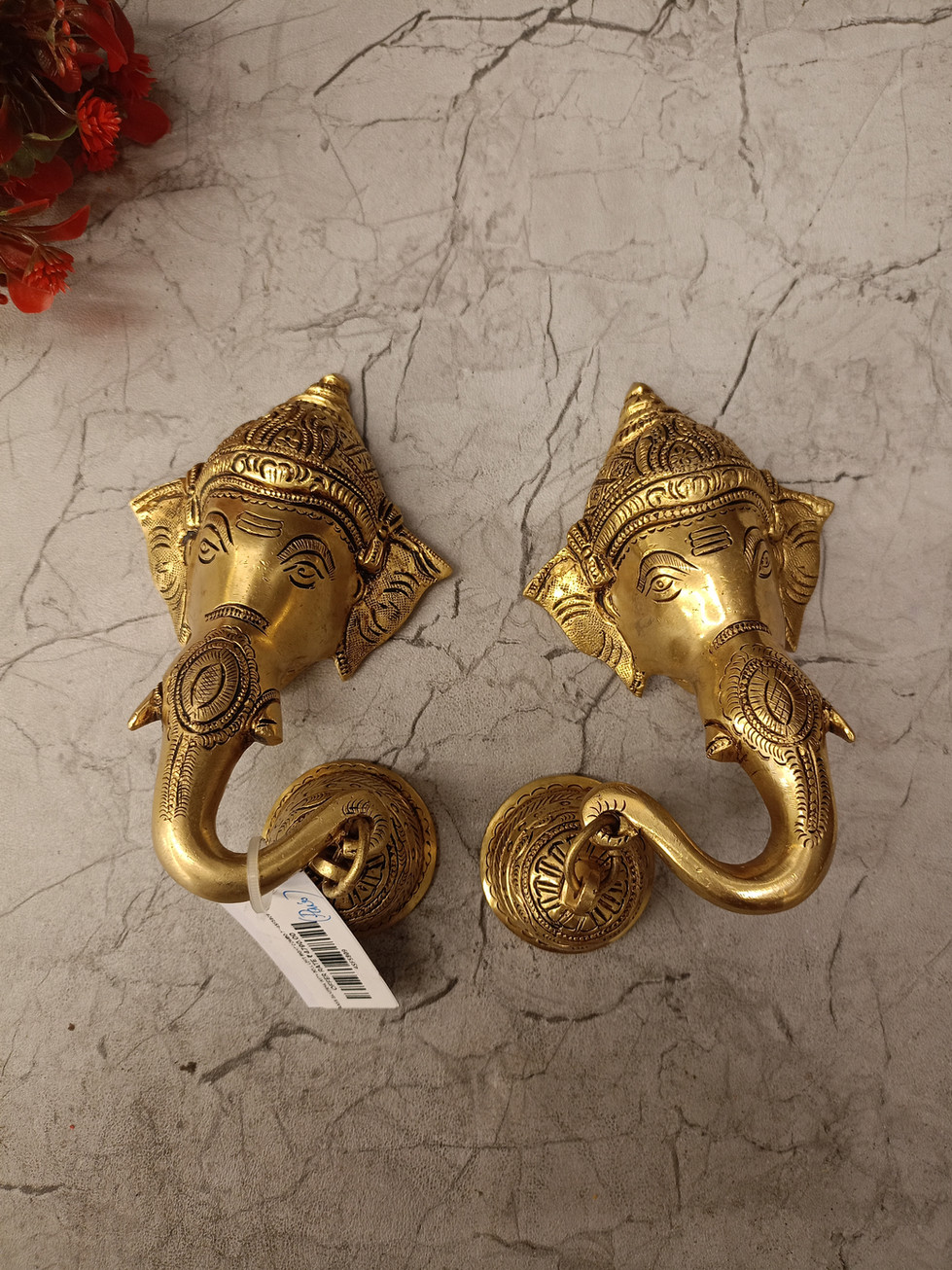 Brass Ganesha Face with Bell