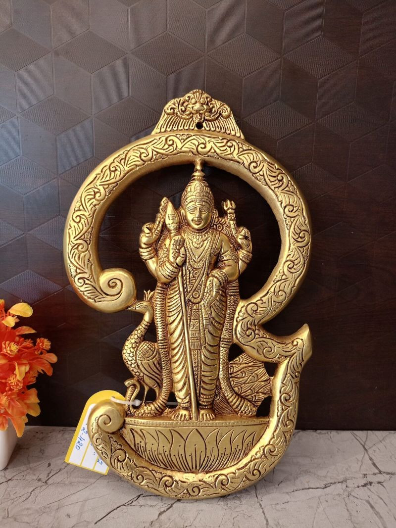 Brass OM Murugan Wall Mount