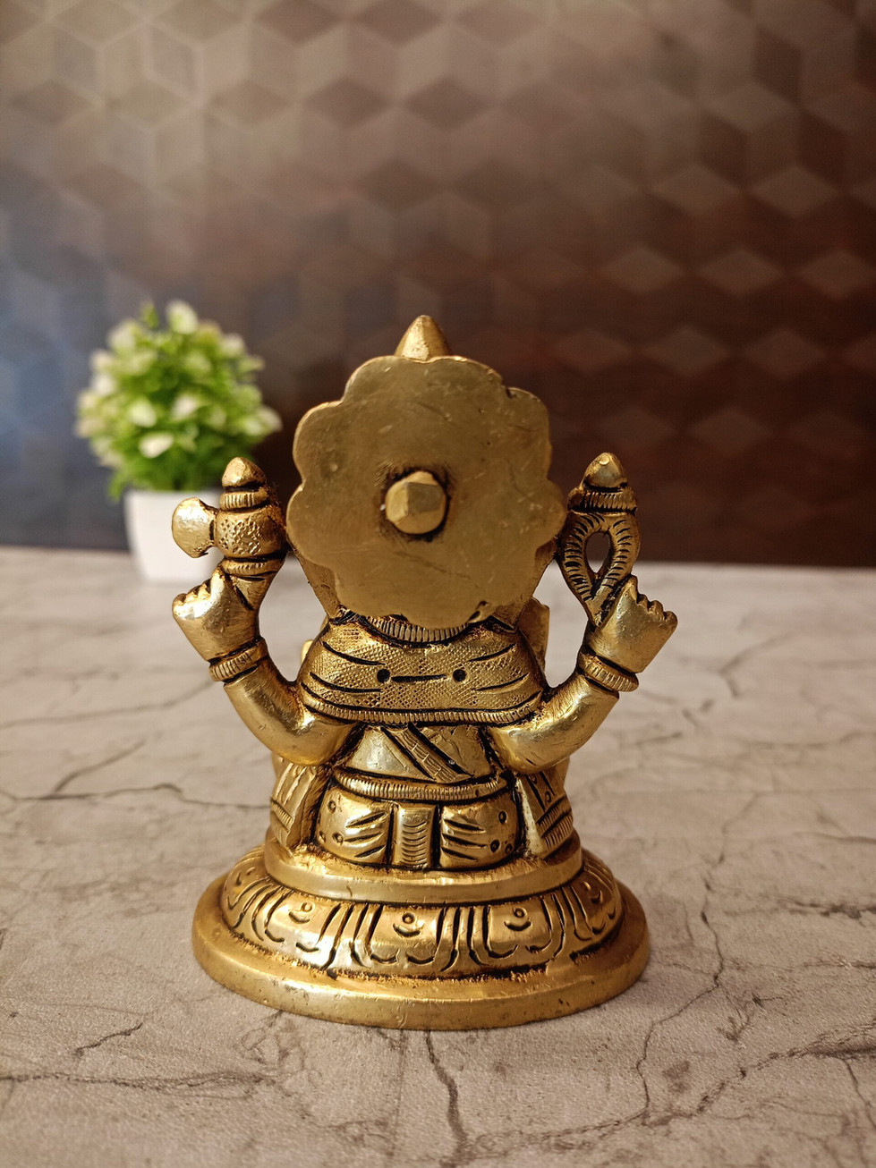 Brass Oval Base Ganesha Idol