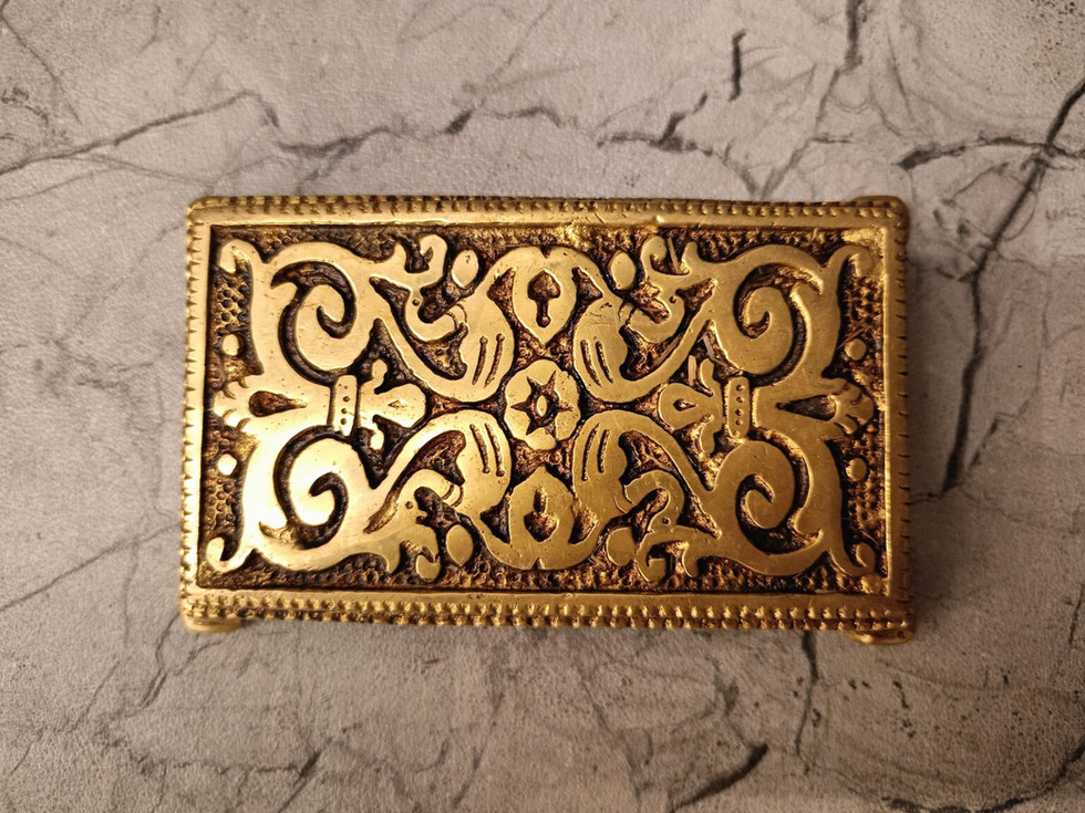 Brass Rectangle Chowki Statue For Pooja 1″