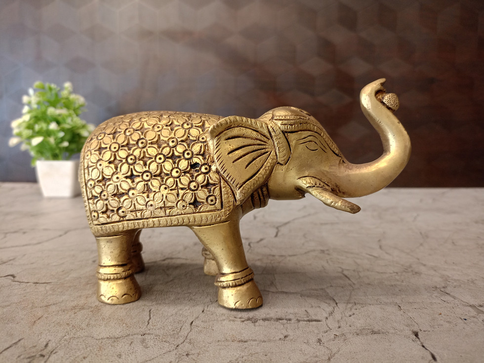 Brass Elephant Idol 4.5"