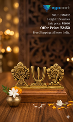 Brass Sangu Chakra Perumal Namam Stand 1.5"