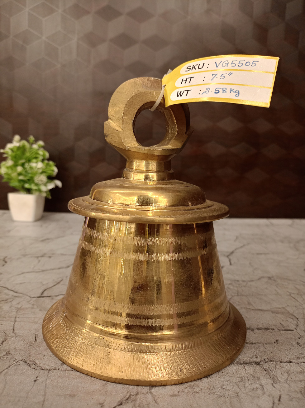 Brass Temple hanging Bell  7.5"