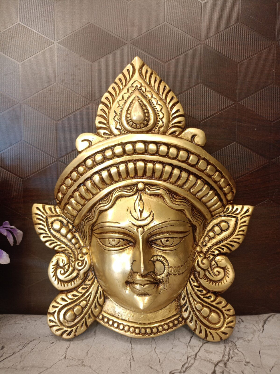 Brass Durgai Amman Face Wall Mount