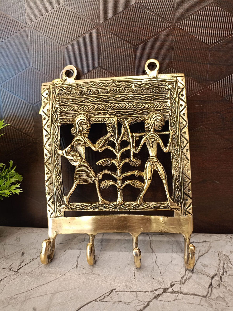 Brass Tribal Key Holder