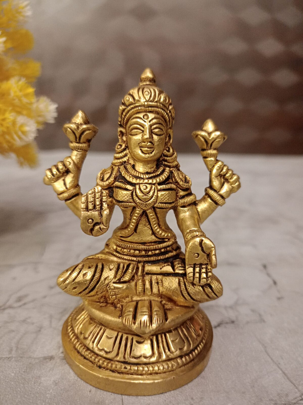 Brass Goddess Lakshmi Idol