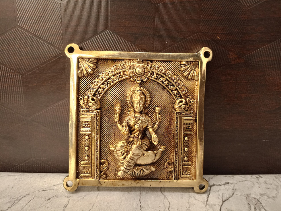 Brass Super Fine Ashtalakshmi Plate Wall Mount 4"