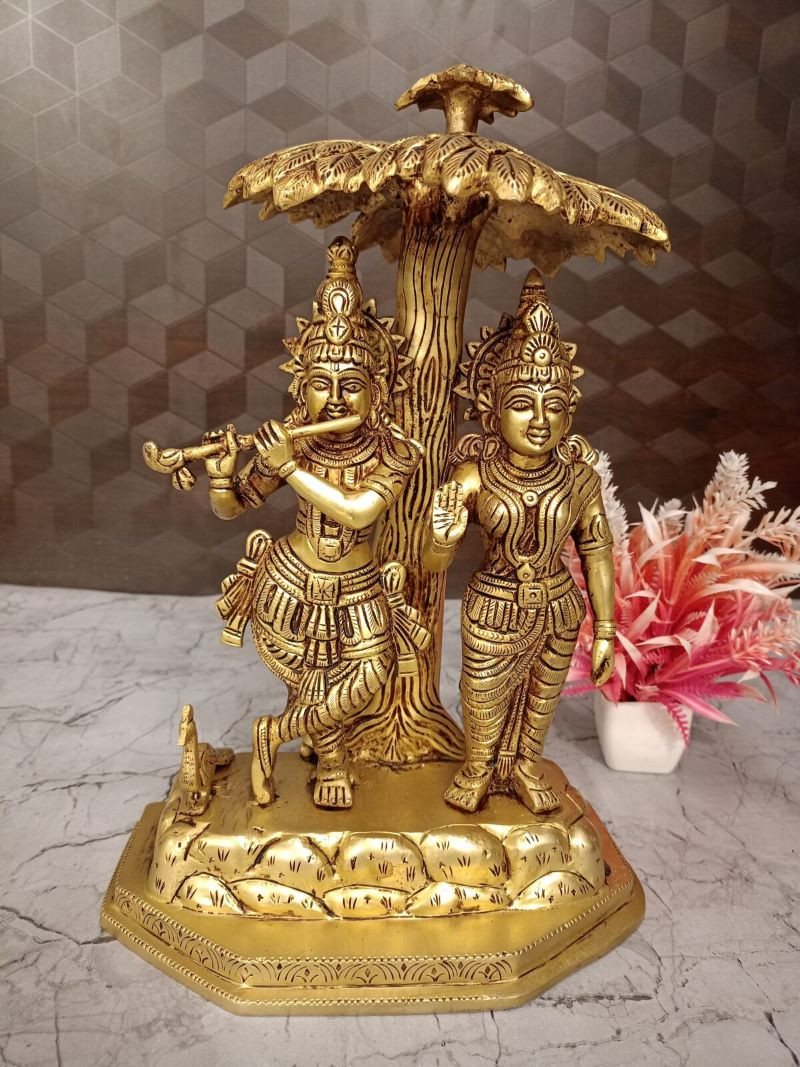 Brass Tree Radha Krishna idol