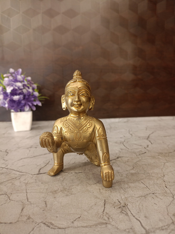 Brass Laddu Gopal Statue-5″