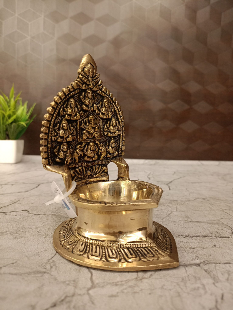 Brass Gajalakshmi Diya Big- 7″