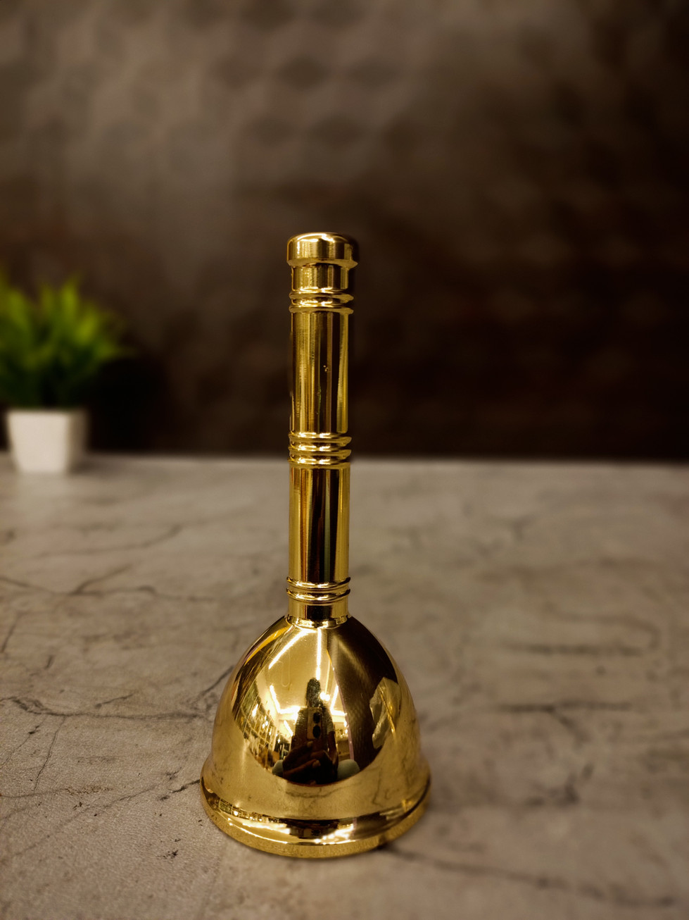 Brass Plain Pooja Hand Bell 4.5"