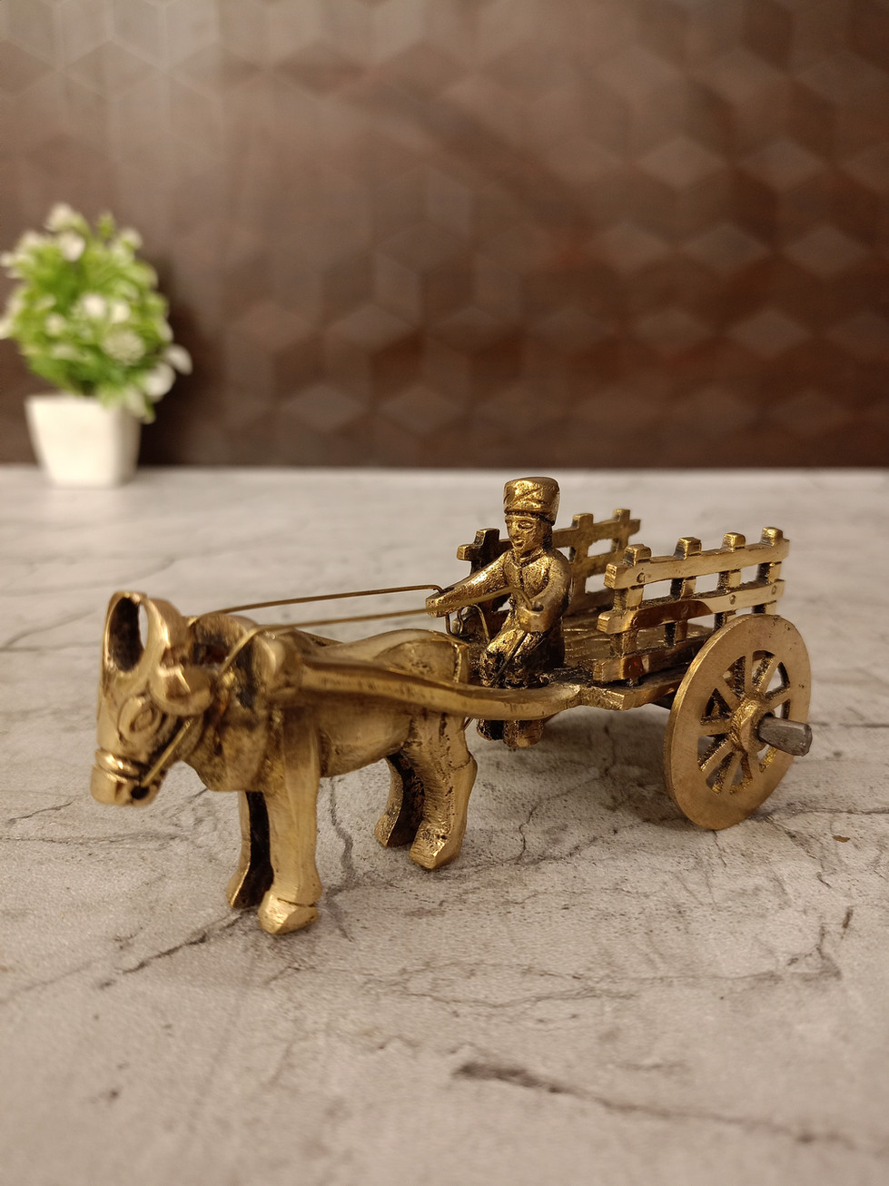 Brass Bullock Cart Idol 1.5''