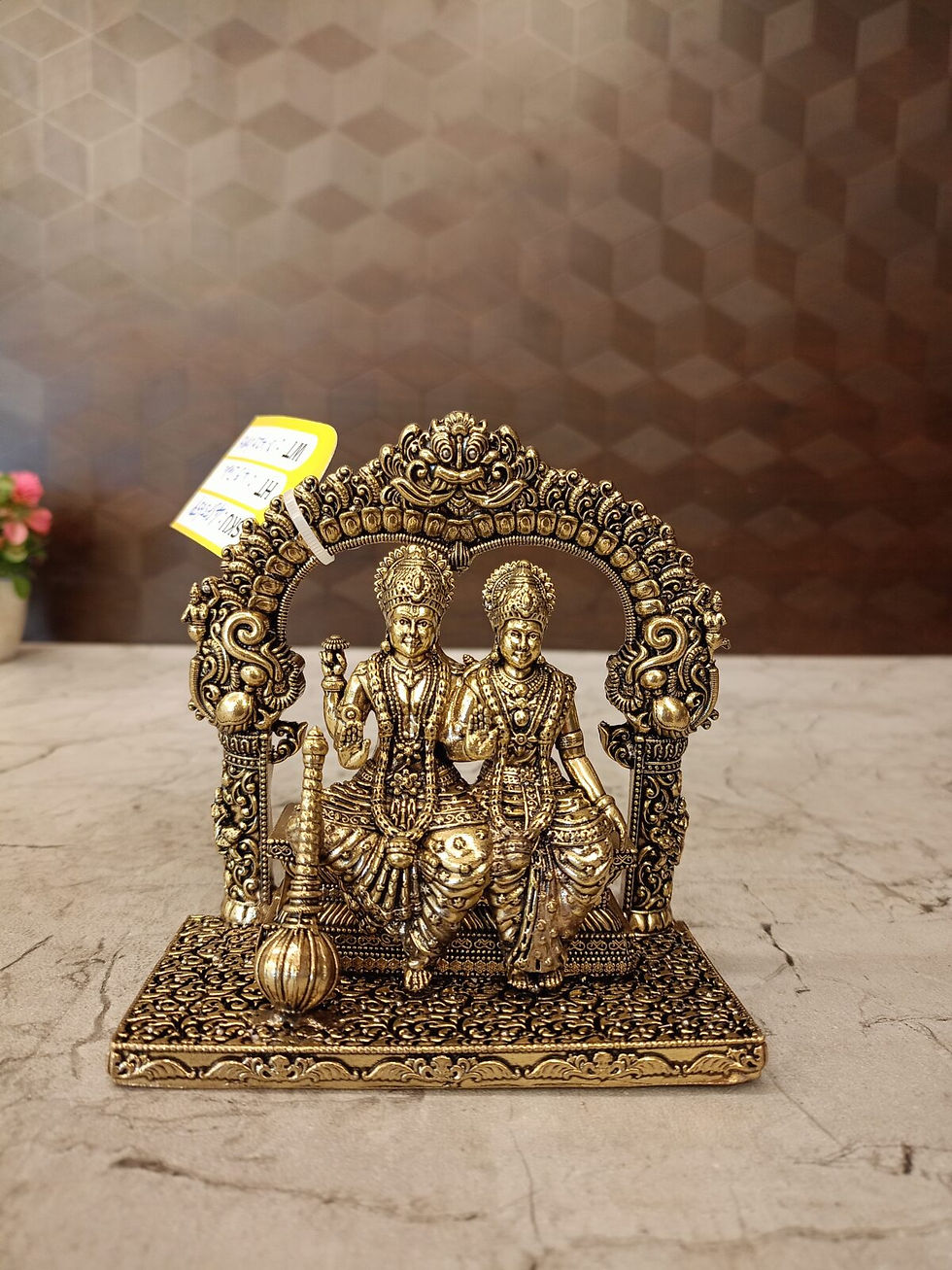 Brass Fine art Vishnu Lakshmi idol