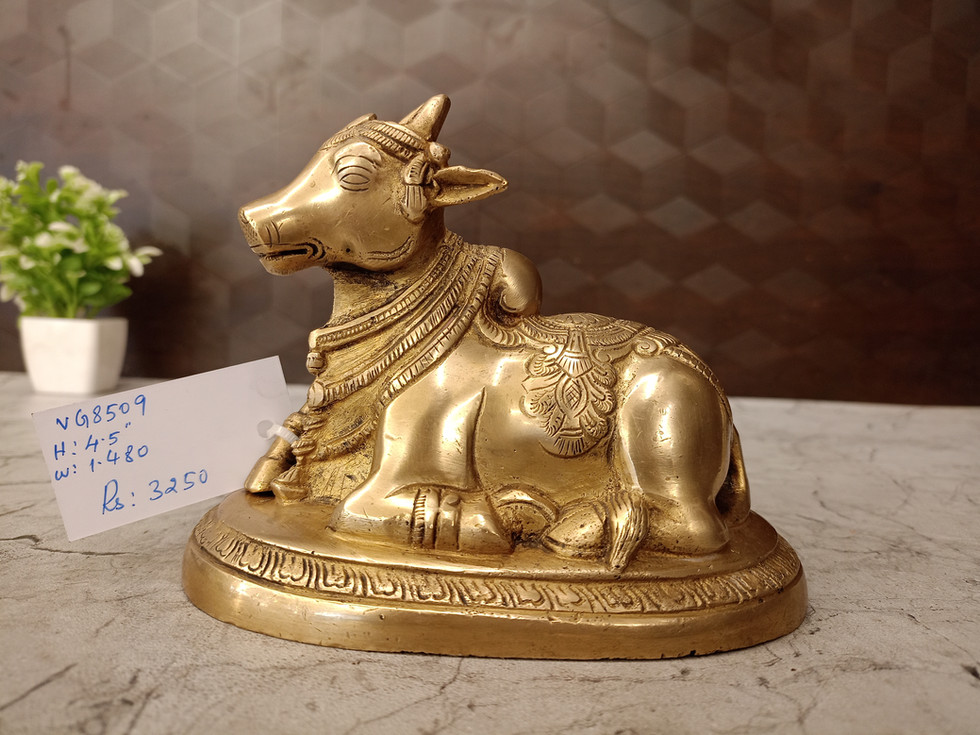 Brass Nandhi Idol For Pooja 4.5"