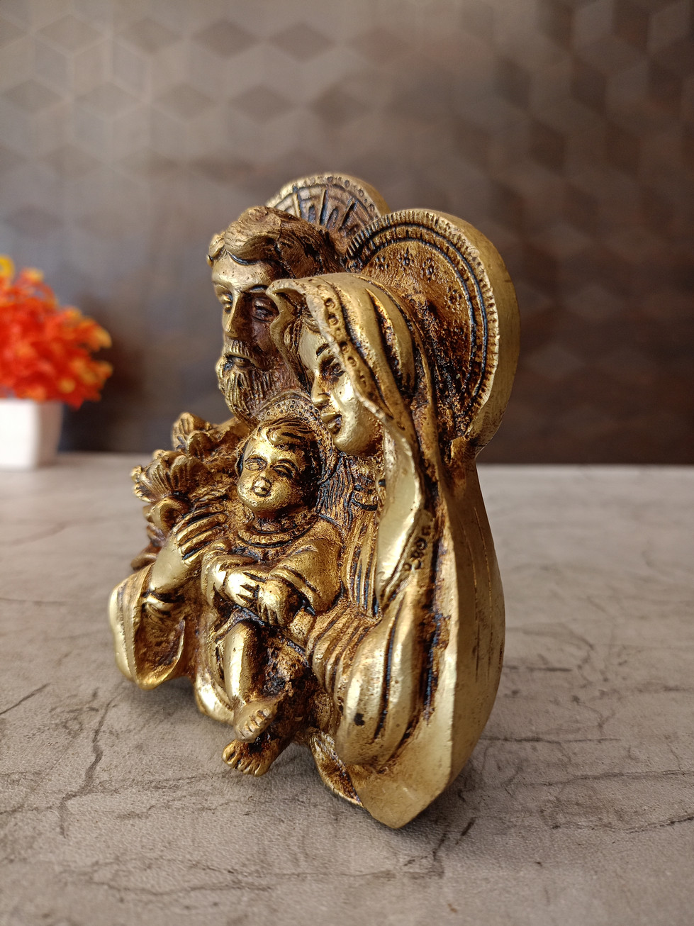 Brass Jesus Family 5"