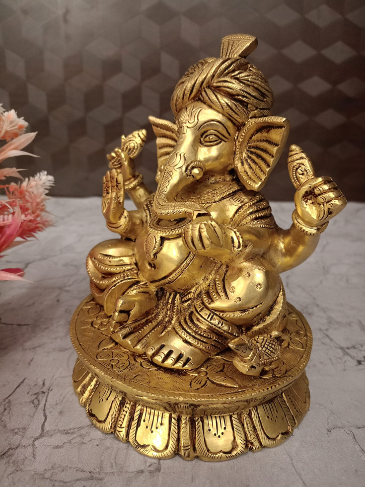 Brass Pagadi Gnaesha Statue