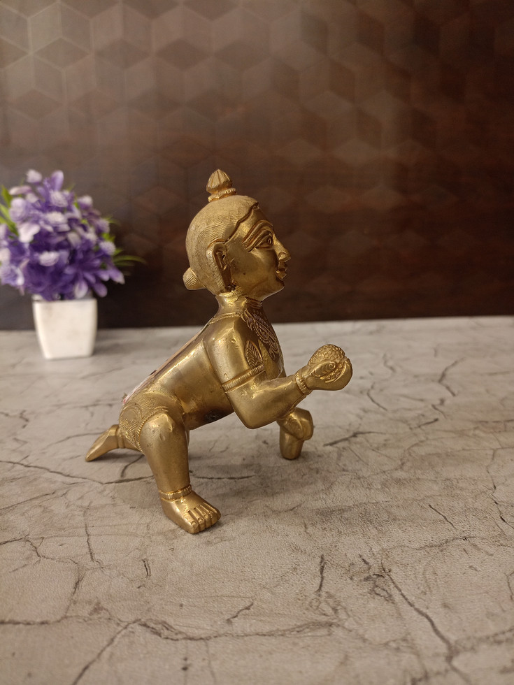 Brass Laddu Gopal Statue-5″