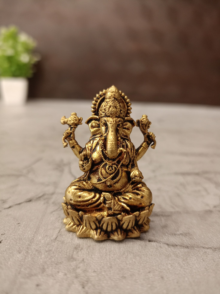 Brass Fine art Ganesha Miniature  Medium