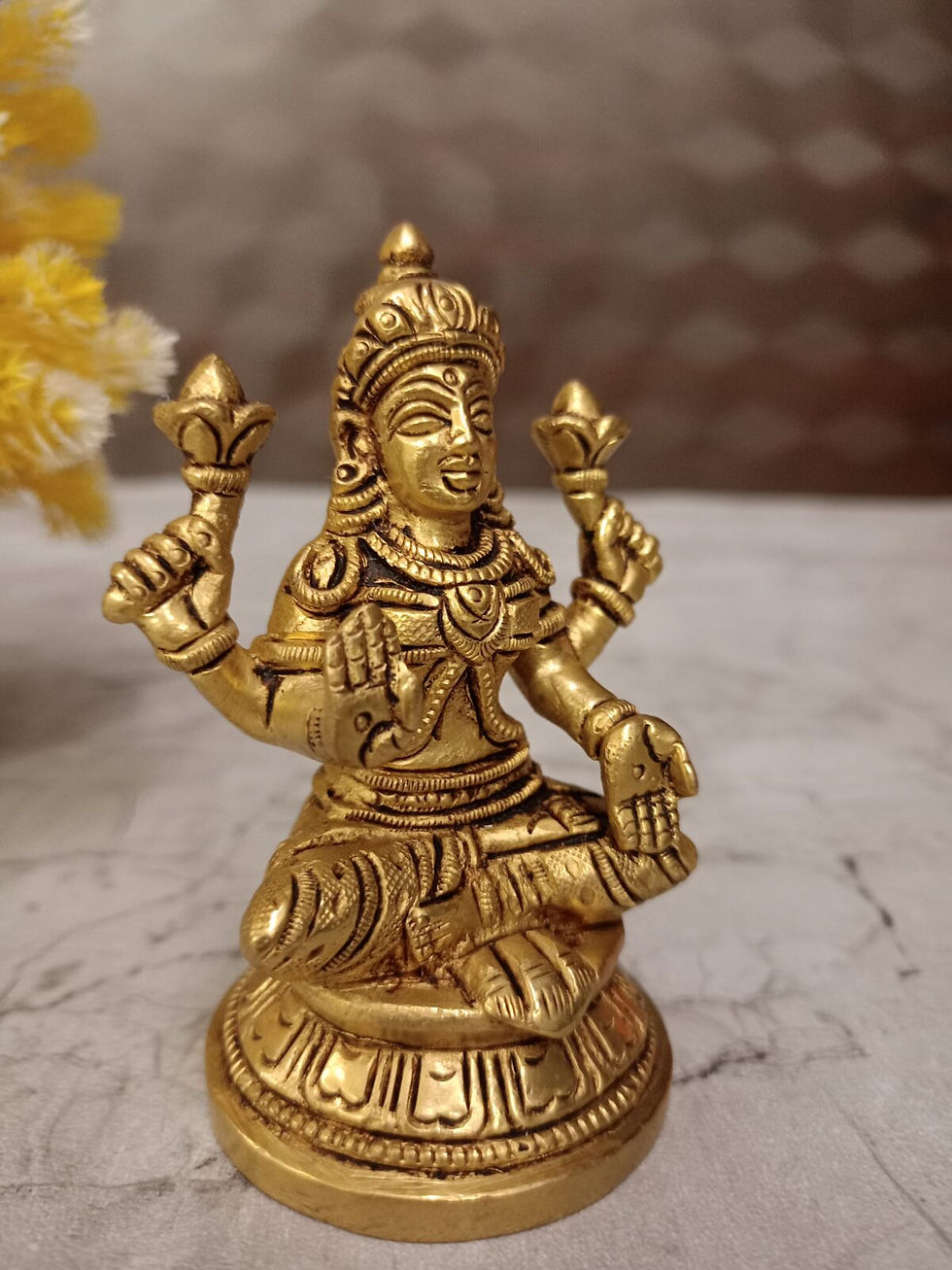 Brass Goddess Lakshmi Idol