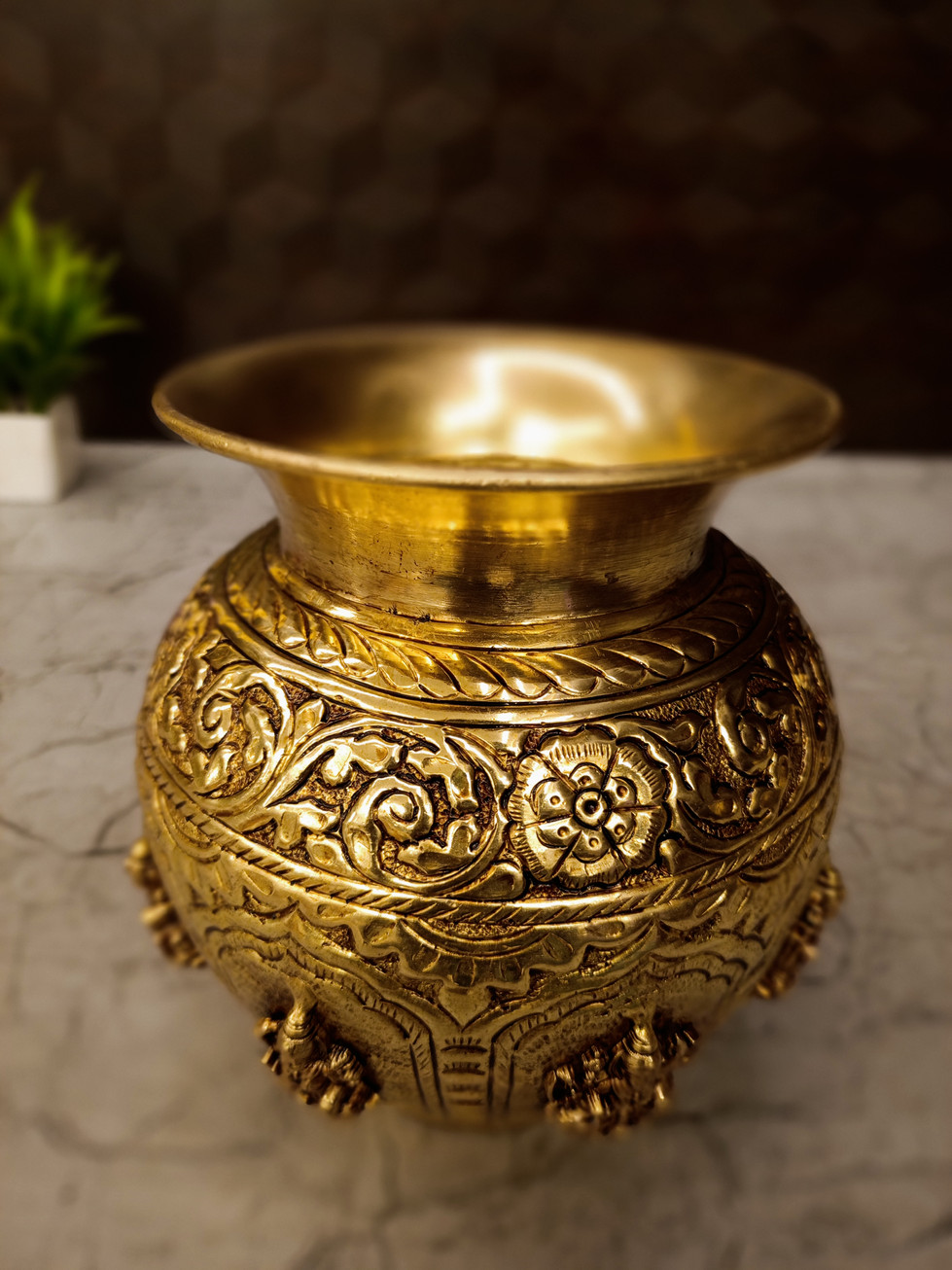 Brass Ashtalakshmi Kalasam For Pooja 6"