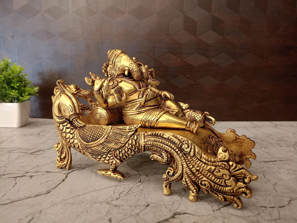 Brass Superfine Sofa Ganesha Statue
