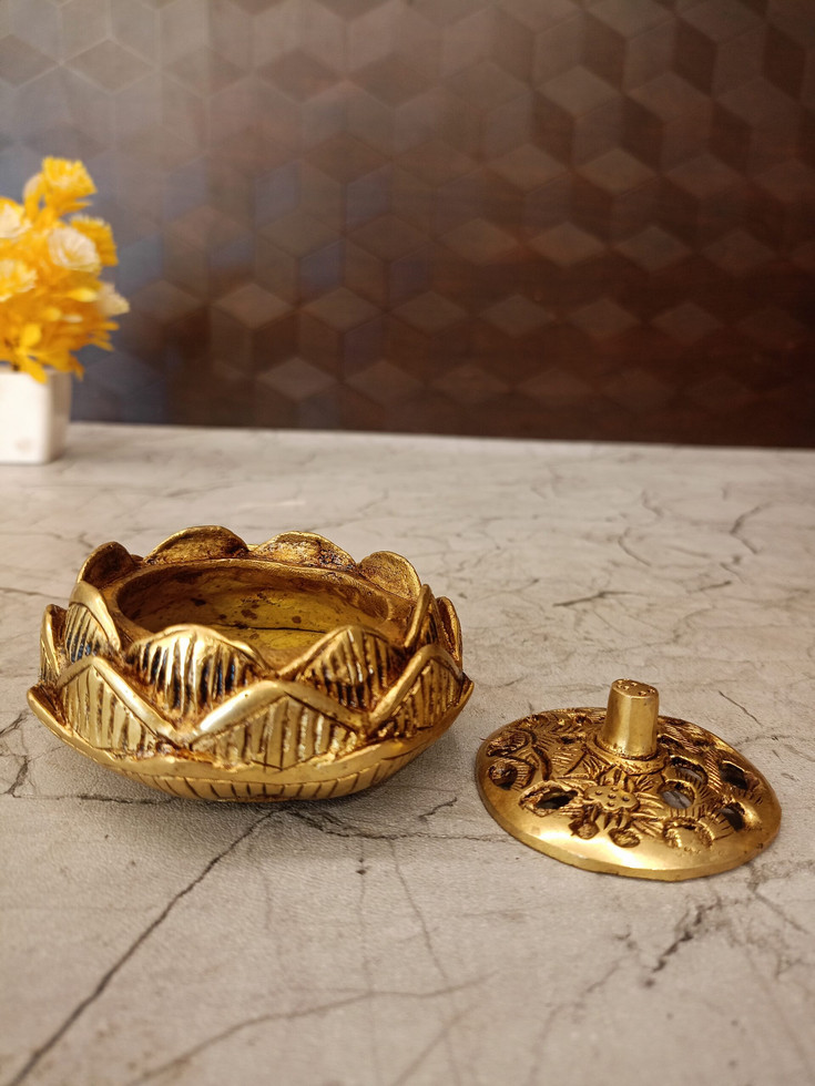 Brass Lotus Dhoop Holder For Pooja 2″