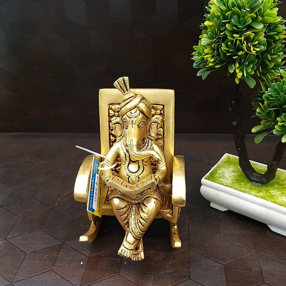 Brass Modern Ganesha On Chair- Large 6″