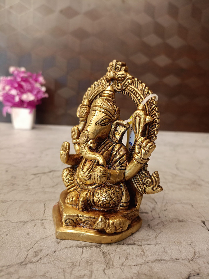 Brass Arch Ganesha Statue