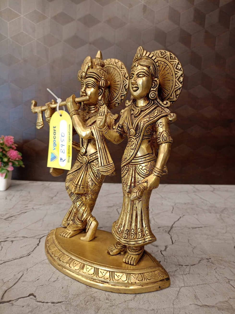 Brass Radha Krishna Statue 10″
