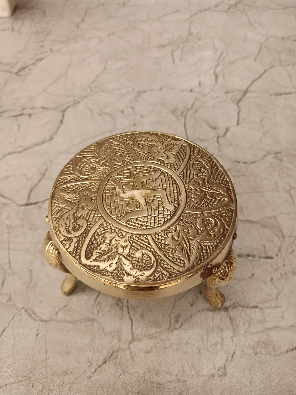 Brass Chowki Stand For Pooja 3"