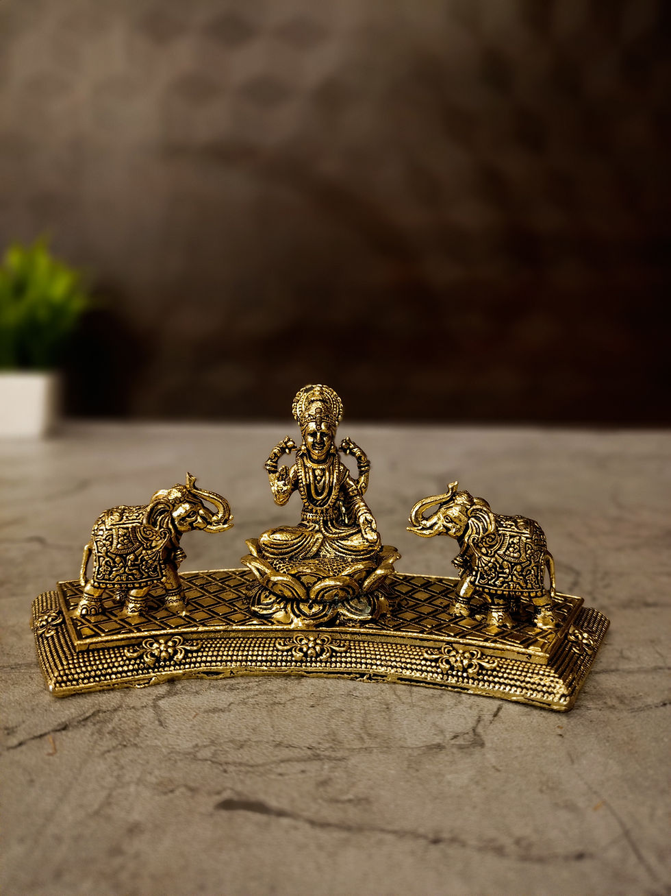 Brass Fine Art Gajalakshmi Idol 2.5"