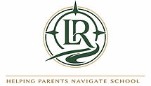 Logo with LR initials in a compass with text that says Helping Parents Navigate School