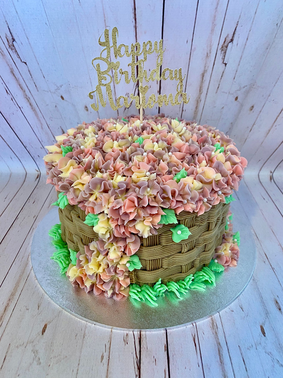 Butter, Sugar, Flower Hydrangea Basket Cake