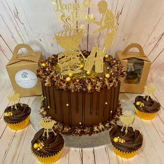 BBQ cake and cupcakes