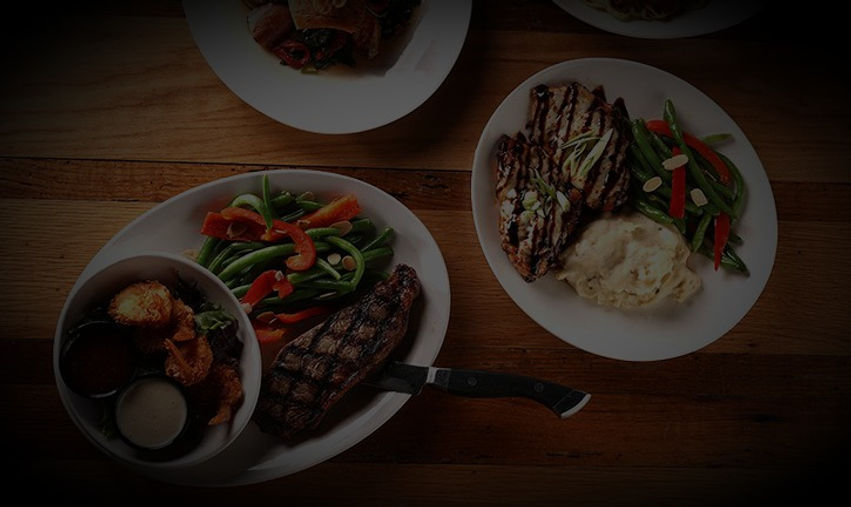 New York Strip steak dinner and balsamic chicken dinner from S&P