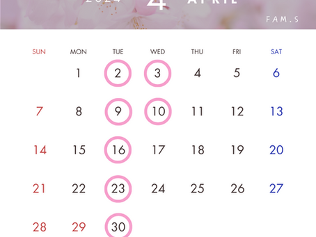 4月営業日のお知らせ