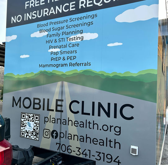 Mobile Clinic hitched to pickup truck