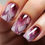 Thumbnail: Long Broken Cracked Burgundy Glass Nail Art  Press-on nails